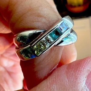 Sterling silver ring. 4 stones